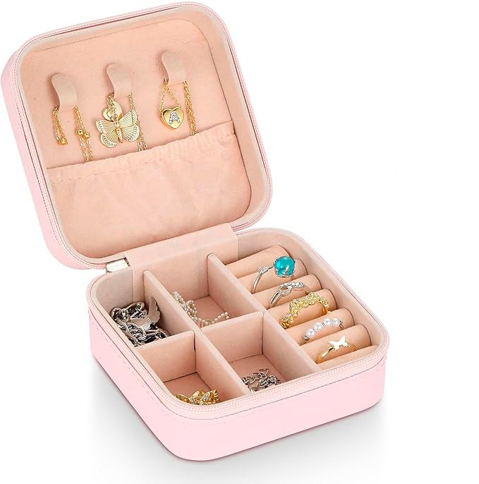 JOYERO ESTUCHE ORGANIZADOR PORTATIL PARA ANILLOS COLLARES ARETES - 1