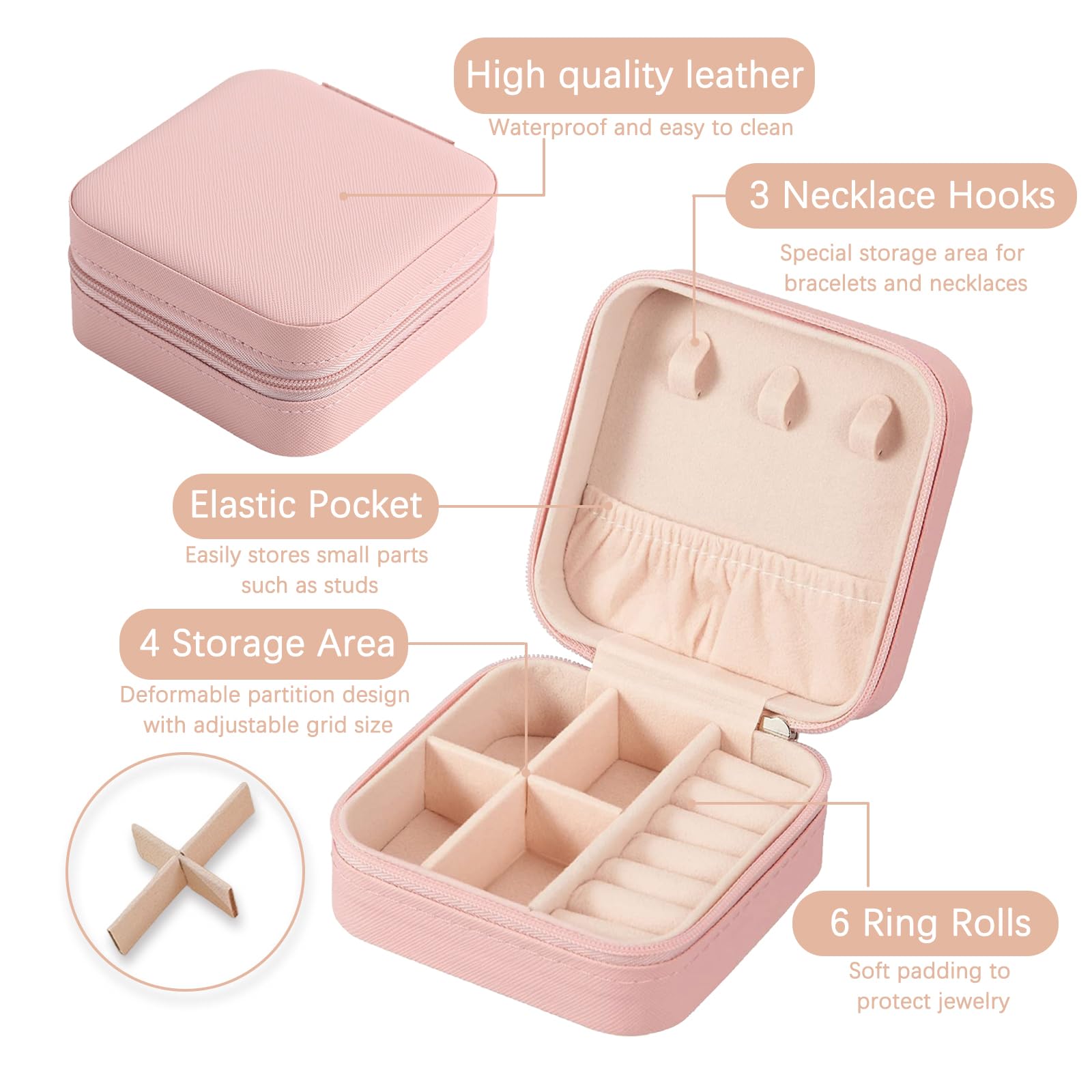 JOYERO ESTUCHE ORGANIZADOR PORTATIL PARA ANILLOS COLLARES ARETES - 3