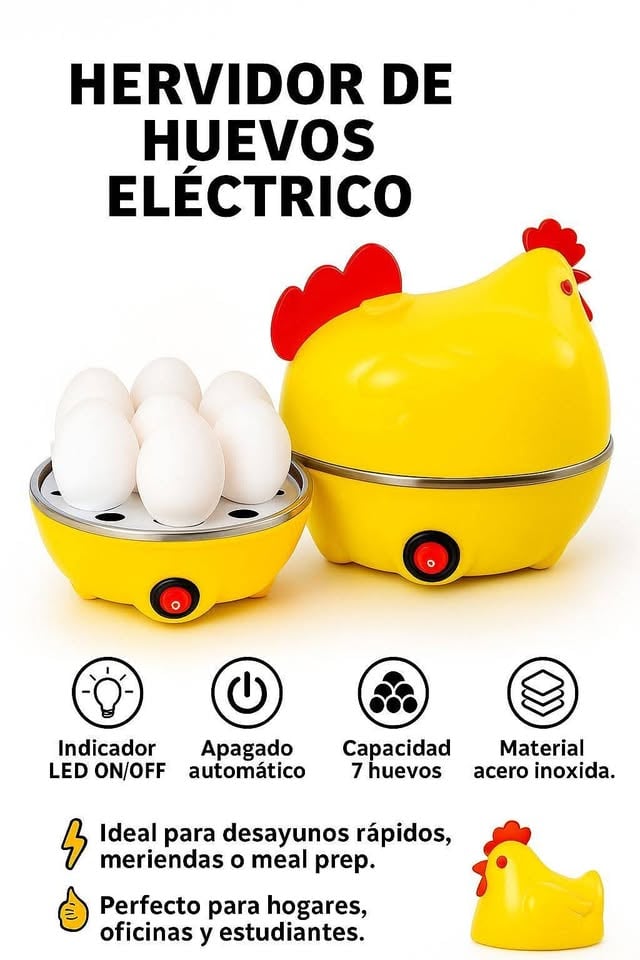 HERVIDOR ELÉCTRICO DE HUEVOS 7 UNIDADES CON APAGADO AUTOMÁTICO - 9