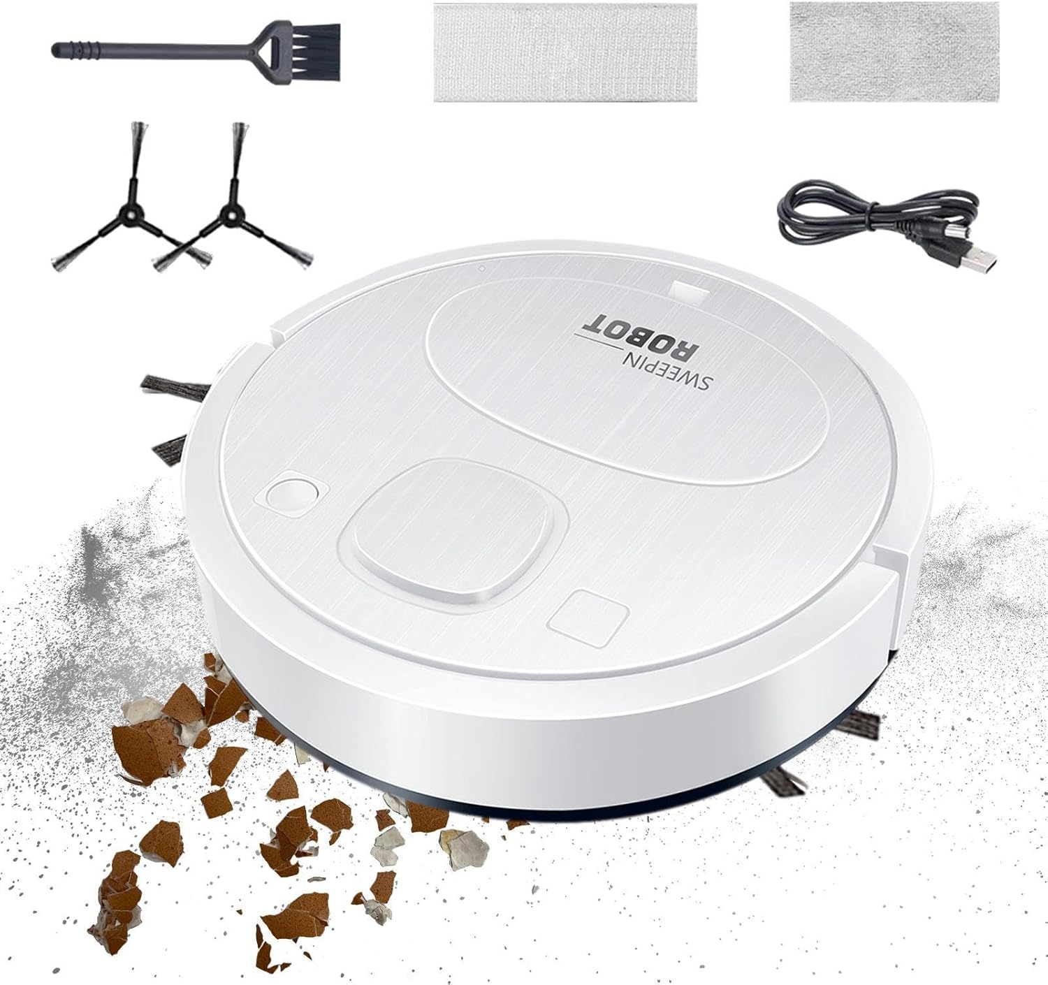 ASPIRADORA INTELIGENTE ROBOT PARA POLVO LIMPIEZA CASA RECARGABLE USB - 6