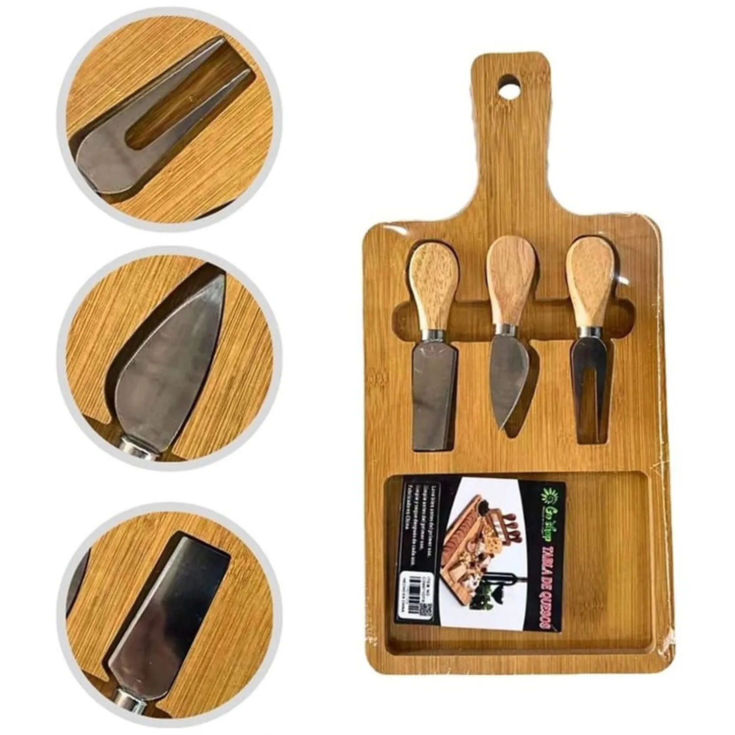 TABLA DE QUESOS CON CUBIERTOS GOURMET BAMBU PIQUEOS PIZZAS REUNIONES EVENTOS - 2