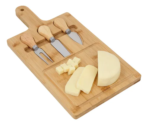 TABLA DE QUESOS CON CUBIERTOS GOURMET BAMBU PIQUEOS PIZZAS REUNIONES EVENTOS - 4