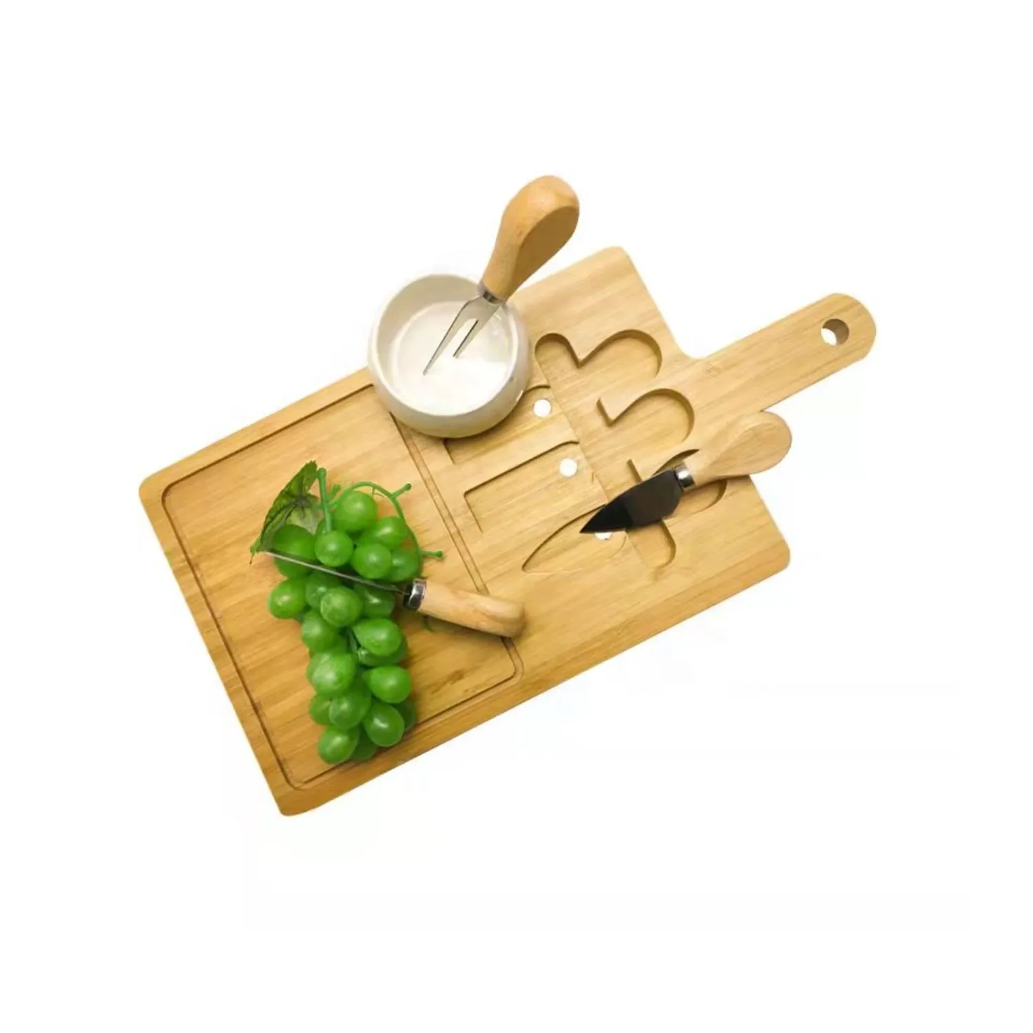TABLA DE QUESOS CON CUBIERTOS GOURMET BAMBU PIQUEOS PIZZAS REUNIONES EVENTOS - 5