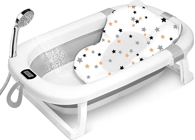 TINA DE BAÑO BEBE TERMOMETRO DIGITAL COJIN ANTIDESLIZANTE - 2