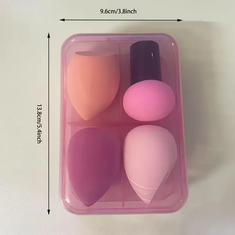 MAQUILLAJE SET ESPONJAS Y BROCHAS KIT 4 EN 1 BASE POLVO LIQUIDO BELLEZA PROFESIONAL - 5