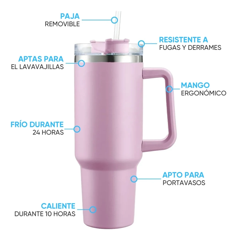 TERMO TOMATODO VASO TERMICO MUG ACERO INOXIDABLE 40OZ - 4