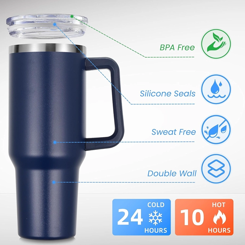 TOMATODO TERMO VASO TERMICO 40 OZ MUG TUMBLER ACERO INOXIDABLE MANTIENE FRÍO 24H - 2