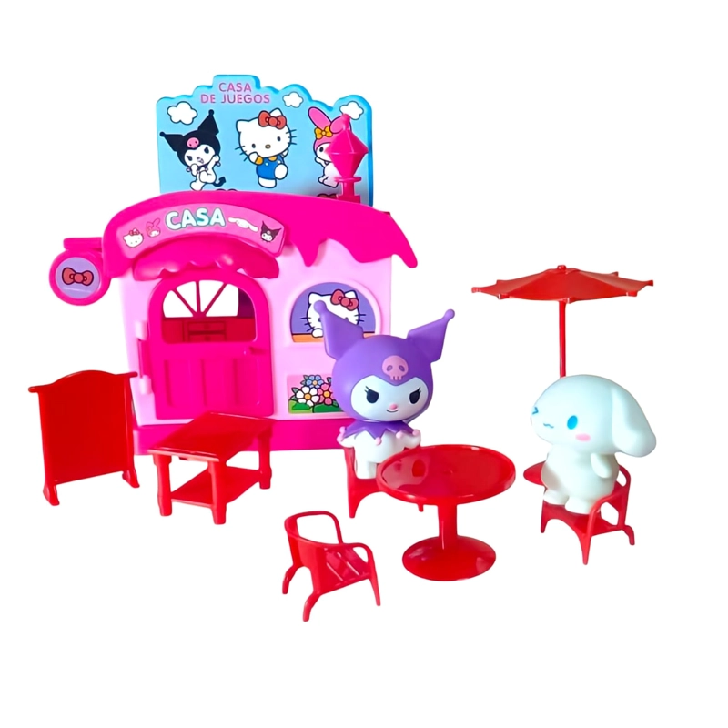 CASA JUGUETE NIÑA KUROMI Y CINNAMOROLL HELLO KITTY CON LUCES Y SONIDO CON ACCESORIOS INTERACTIVA - 3