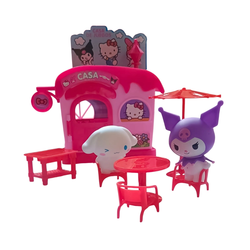 CASA JUGUETE NIÑA KUROMI Y CINNAMOROLL HELLO KITTY CON LUCES Y SONIDO CON ACCESORIOS INTERACTIVA - 4