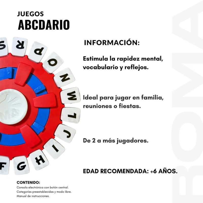 JUEGO DE MESA ELECTRÓNICO ABCDARIO RAPIDEZ MENTAL NIÑOS NIÑAS REGALO NAVIDAD EDUCATIVO FAMILIAR - 8