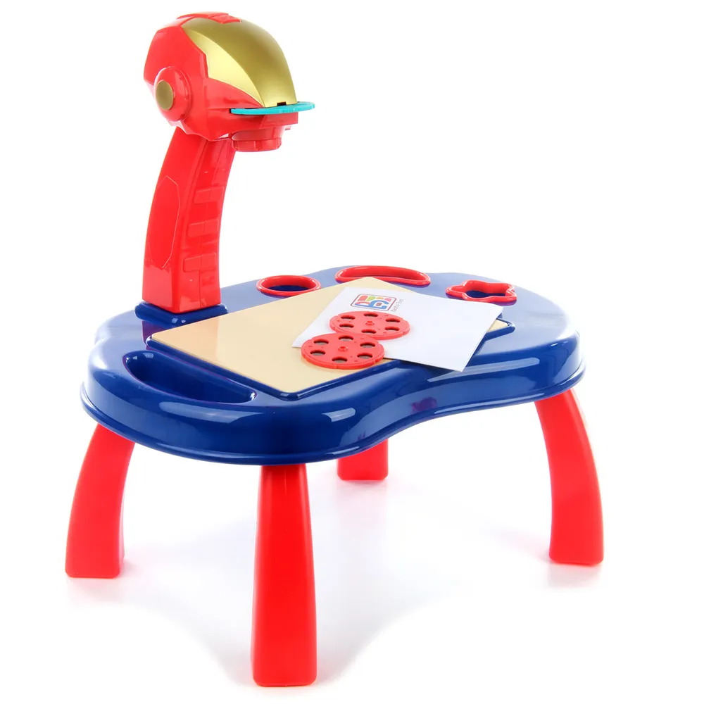 ESCRITORIO MESA PROYECTOR PIZARRA MAGICA AVENGERS IRON MAN NIÑOS NIÑAS REGALO 2 AÑOS A + - 2