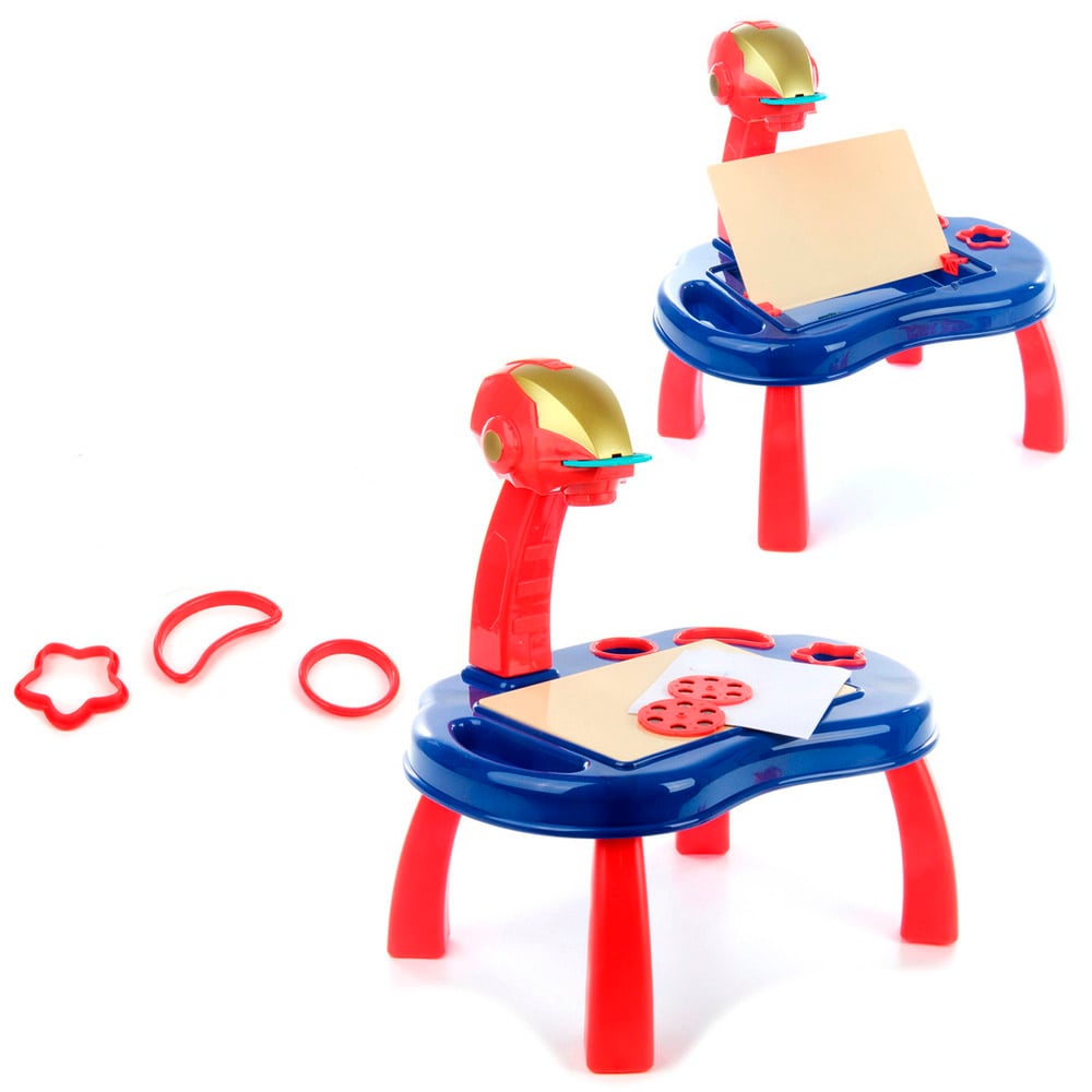 ESCRITORIO MESA PROYECTOR PIZARRA MAGICA AVENGERS IRON MAN NIÑOS NIÑAS REGALO 2 AÑOS A + - 3