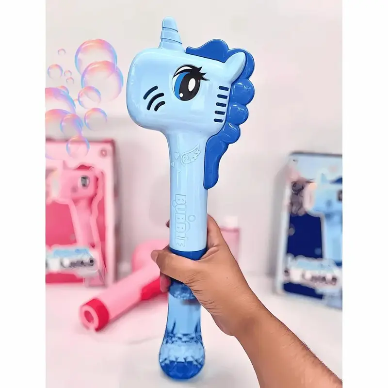 JUGUETE MÁQUINA DE BURBUJAS UNICORNIO 36 CM CON BOTELLA INCLUIDA NIÑOS 3+ - 1