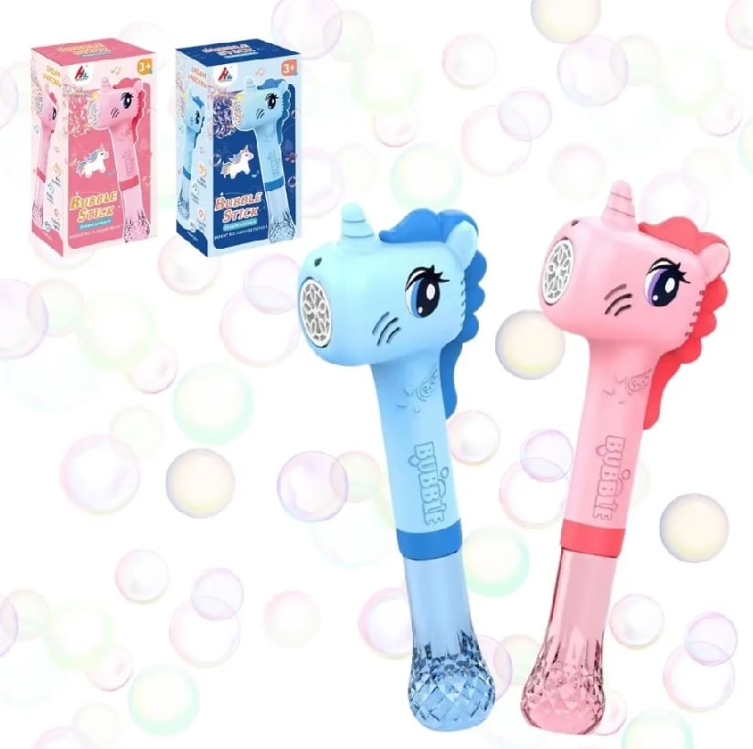 Máquina De Burbujas De Unicornio Con Luz Y Música, Varita Automática A Prueba De Fugas, Regalo Para Niños +3 Años