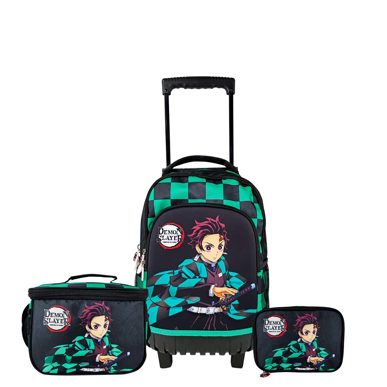 SET MALETA DEMON SLAYER MOCHILA MOCHIRUEDAS OFICIO SCOOL LONCHERA CARTUCHERA C/ TOMATODO REGALO - 1