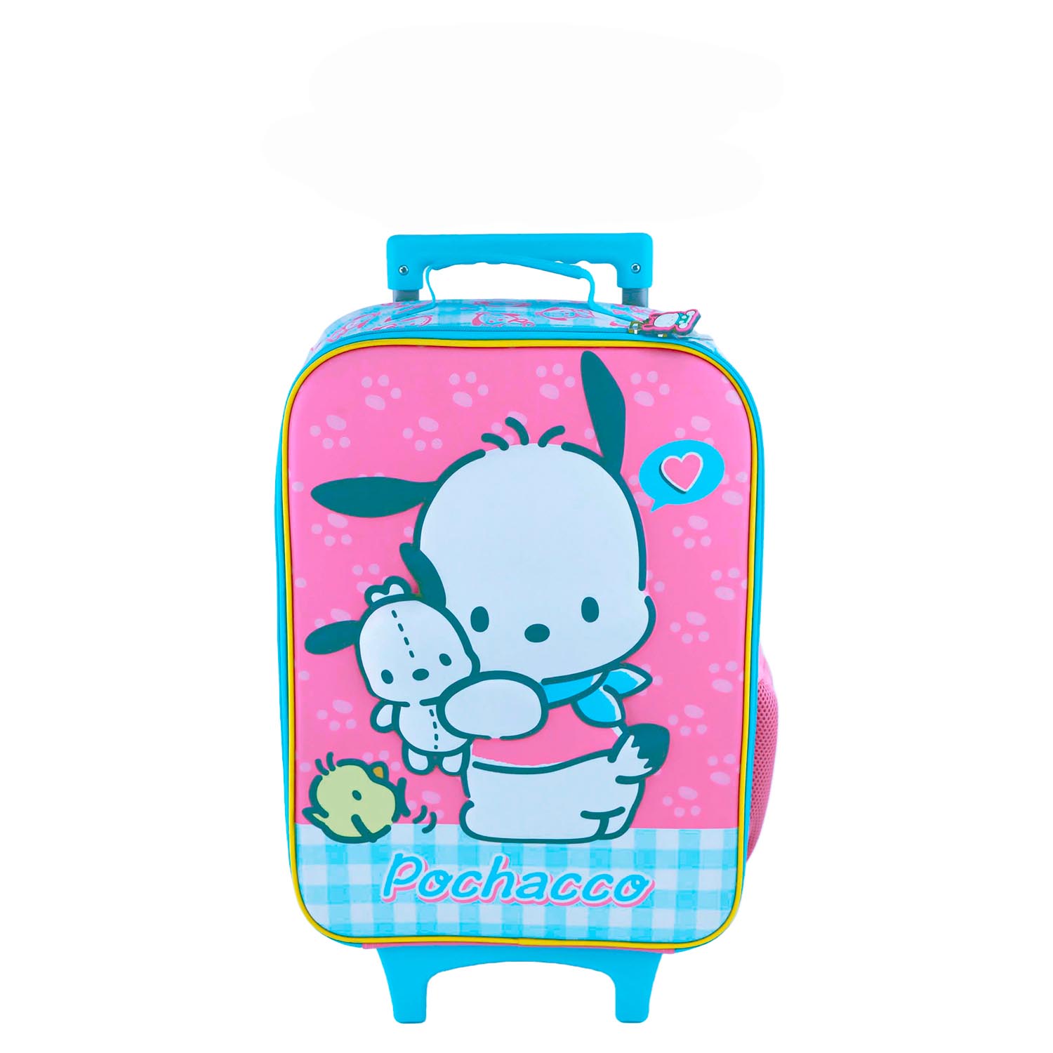 SET MOCHILA POCHACCO MALETA NIÑA + LONCHERA + CARTUCHERA SCOOL KOMBAT GRANDE RUEDAS TROLLEY - 2