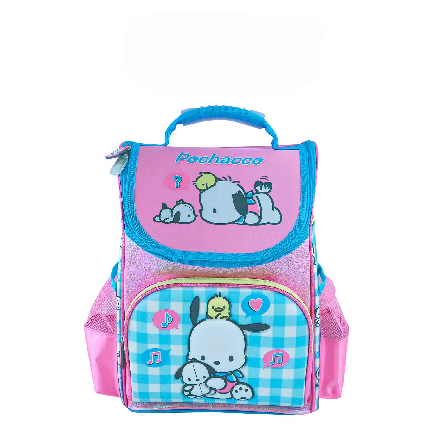 SET MOCHILA POCHACCO MALETA ESPALDA NIÑA OFICIO SCOOL KOMBAT LONCHERA CARTUCHERA KAWAII - 2