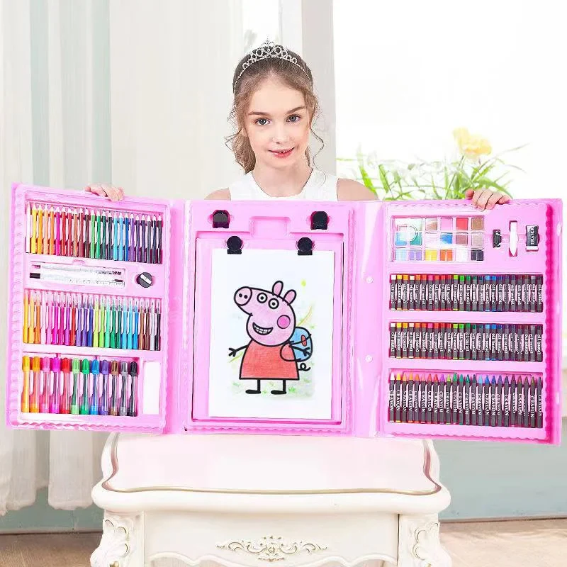 SET ARTE NIÑAS PLUMONES COLORES ACUARELAS KIT ARTÍSTICO NIÑO INFANTIL 208 PIEZAS - 1