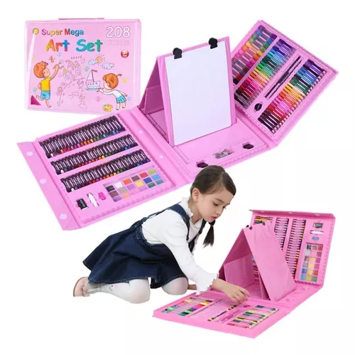 SET ARTE NIÑAS PLUMONES COLORES ACUARELAS KIT ARTÍSTICO NIÑO INFANTIL 208 PIEZAS - 3