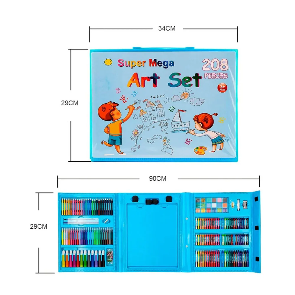 SET ARTE NIÑAS PLUMONES COLORES ACUARELAS KIT ARTÍSTICO NIÑO INFANTIL 208 PIEZAS - 6
