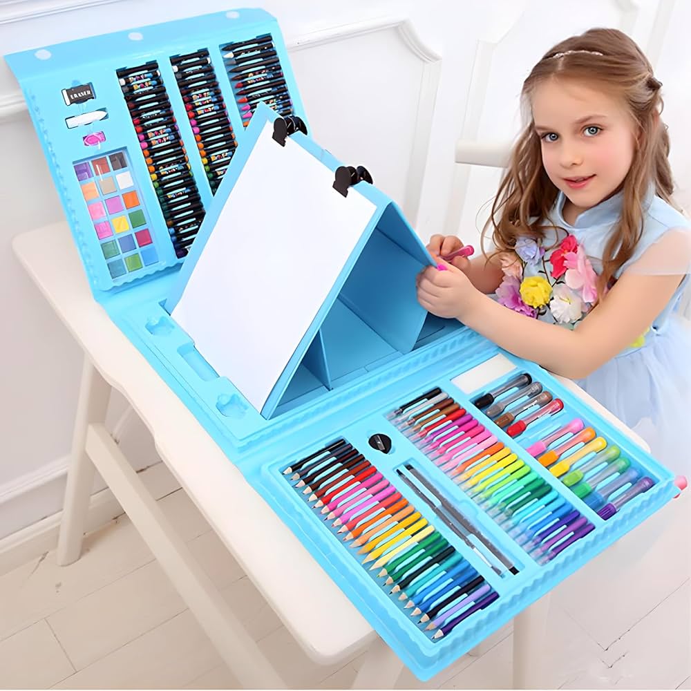 SET ARTE NIÑOS PLUMONES COLORES ACUARELAS KIT ARTÍSTICO NIÑO INFANTIL - 1