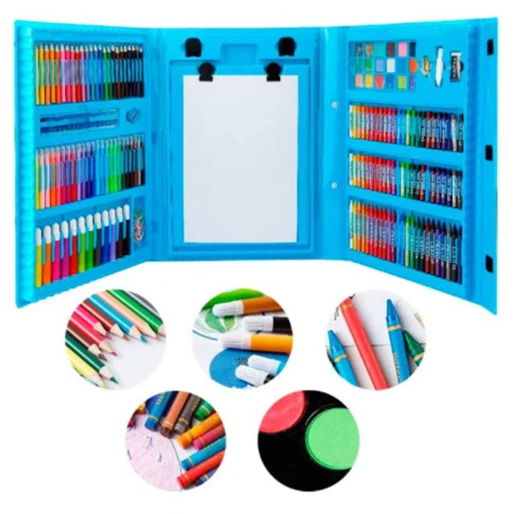 SET ARTE NIÑOS PLUMONES COLORES ACUARELAS KIT ARTÍSTICO NIÑO INFANTIL - 4