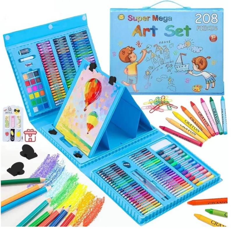 SET ARTE NIÑOS PLUMONES COLORES ACUARELAS KIT ARTÍSTICO NIÑO INFANTIL - 6