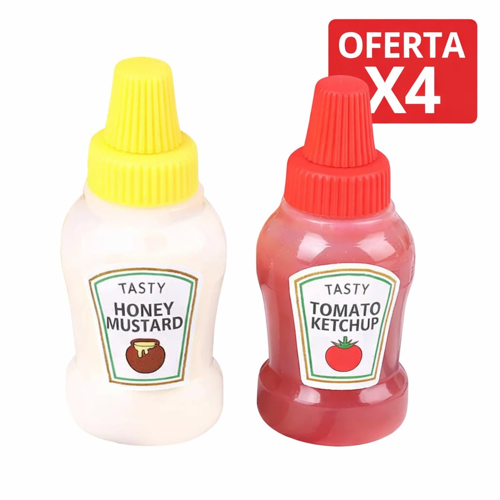 BOTELLA RECIPIENTE LONCHERA PARA SALSAS CREMAS CONDIMENTOS MINI DISPENSADOR SALSA COCINA - 1