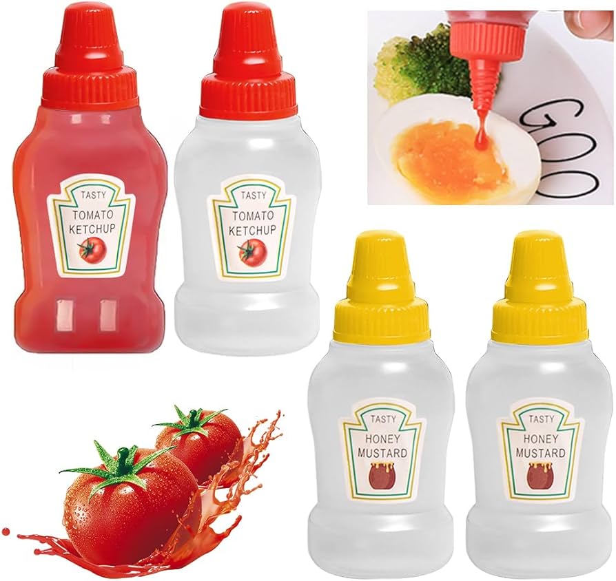 BOTELLA RECIPIENTE LONCHERA PARA SALSAS CREMAS CONDIMENTOS MINI DISPENSADOR SALSA COCINA - 5