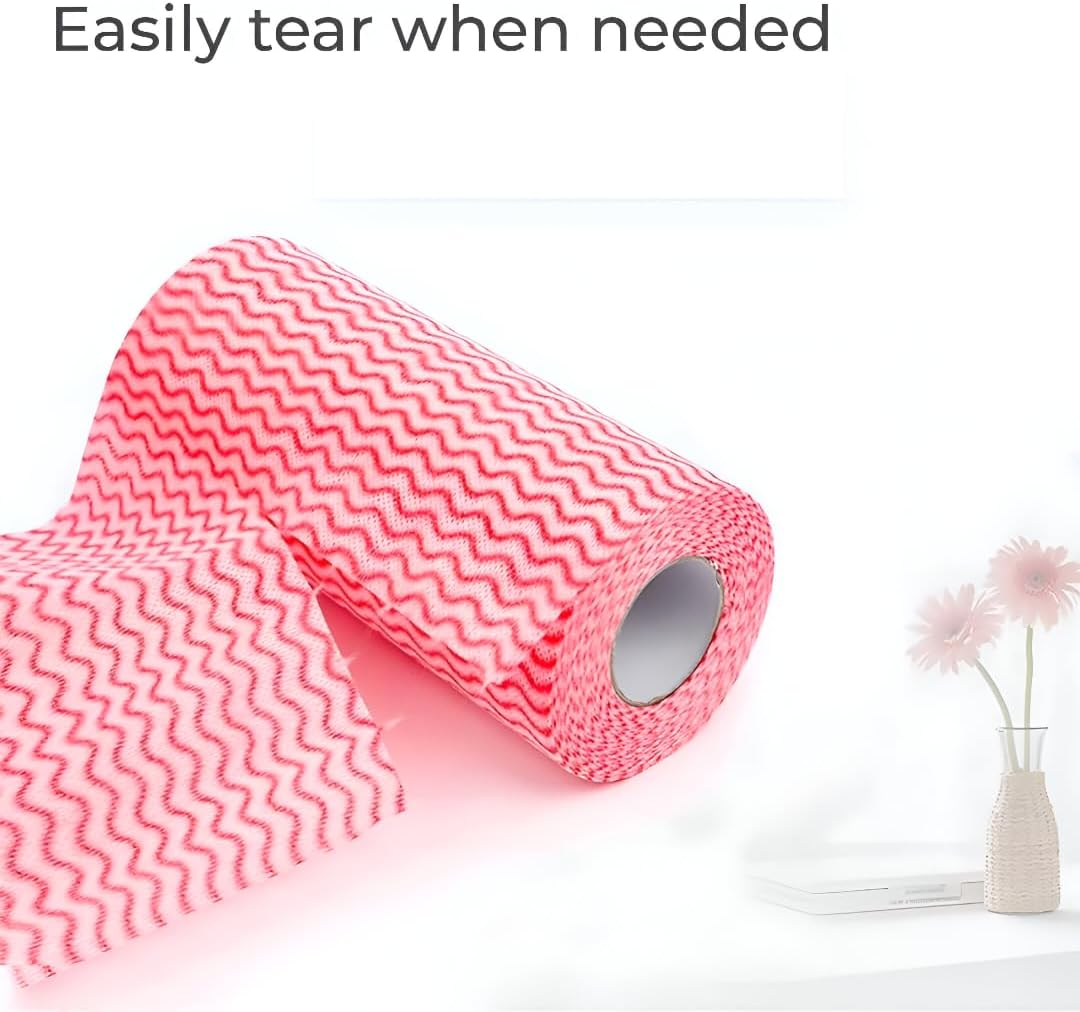 PAÑO LIMPIEZA MULTIUSOS COCINA PAÑITOS ABSORBENTES Y REUTILIZABLES LIMPIADOR 50 PAÑOS ROLLO - 2