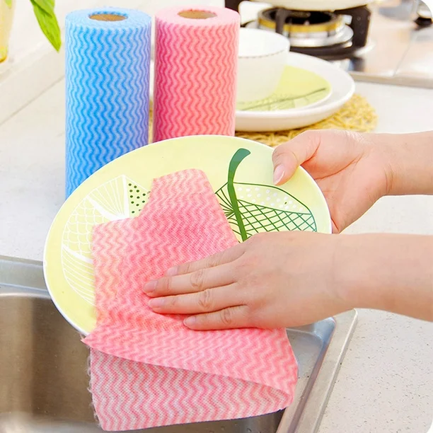 PAÑO LIMPIEZA MULTIUSOS COCINA PAÑITOS ABSORBENTES Y REUTILIZABLES LIMPIADOR 50 PAÑOS ROLLO - 4