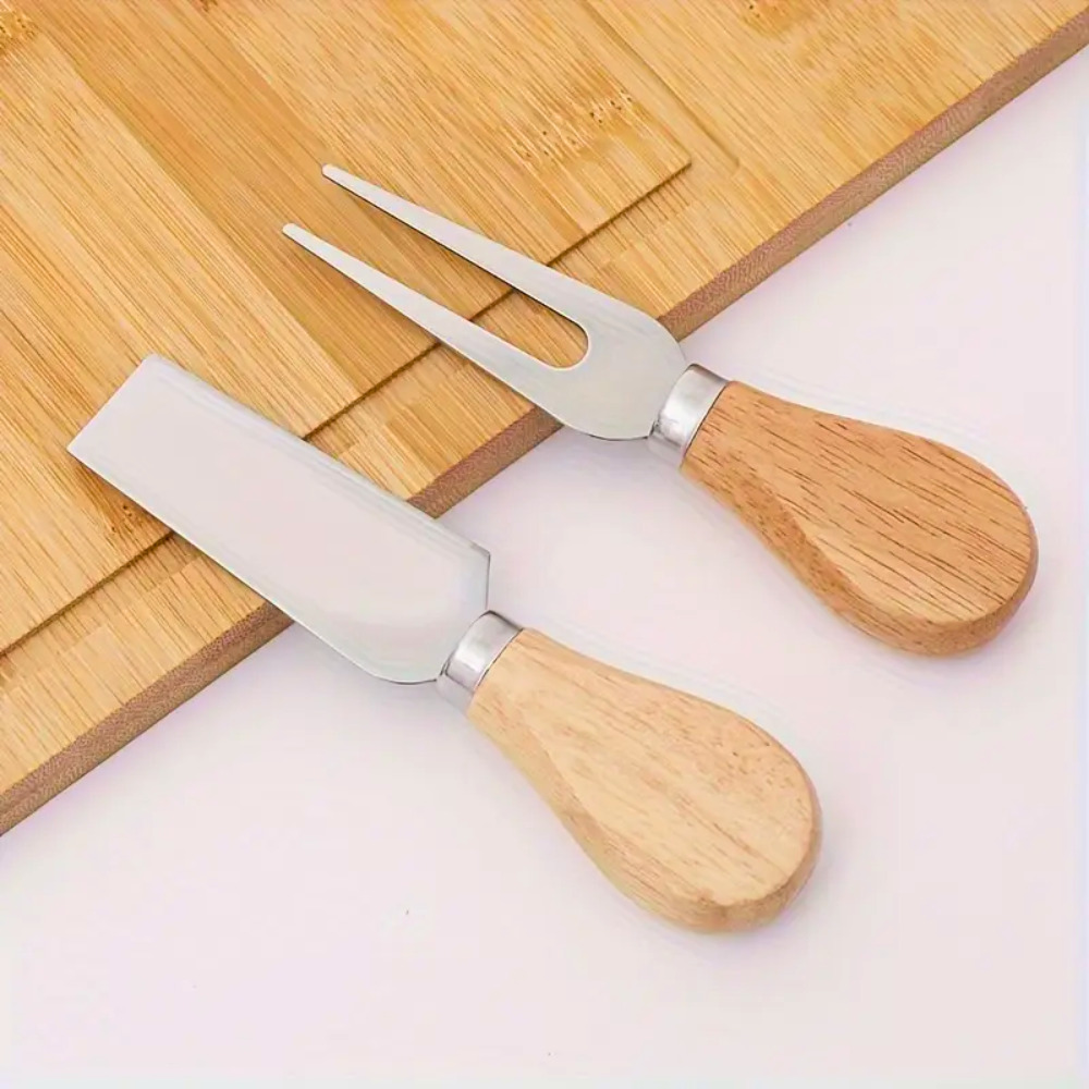 TABLA DE QUESOS CHARCUTERIA PIQUEOS BAMBU FRUTAS SNACKS INCLUYE TENEDOR Y CUCHILLO - 6