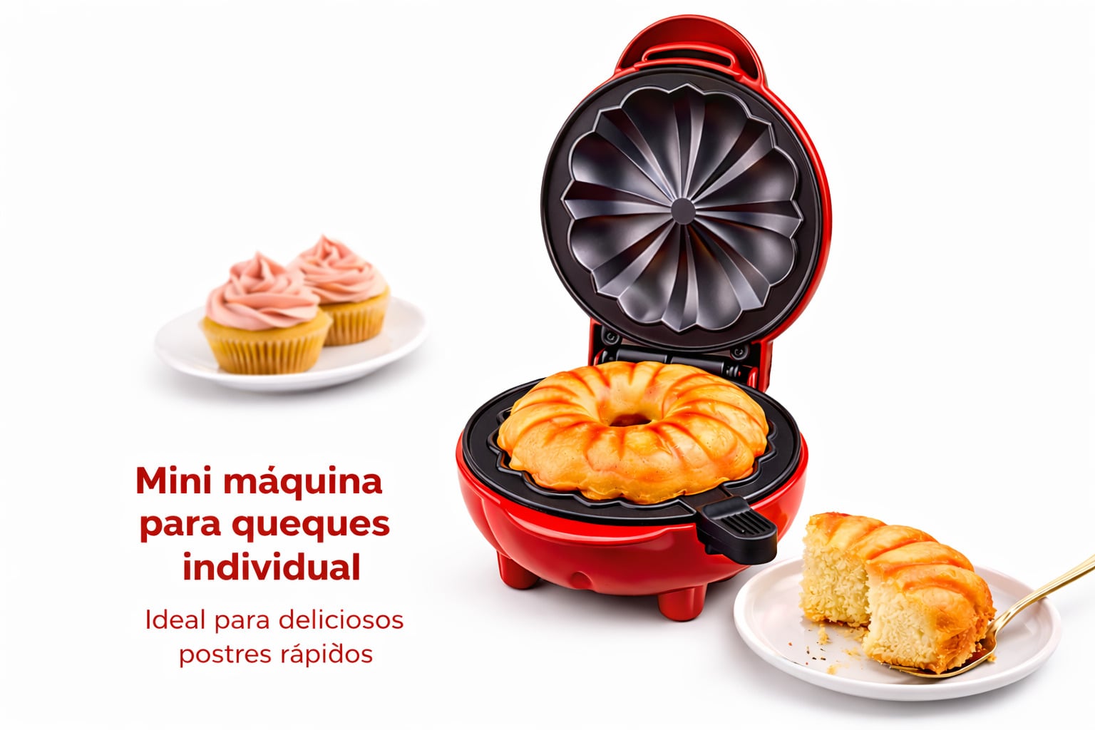 MINI KEKERA QUEQUES MAQUINA MINI KEKES CAKES ELÉCTRICA ANTIAHERENTE POSTRES COCINA RÁPIDA - 4