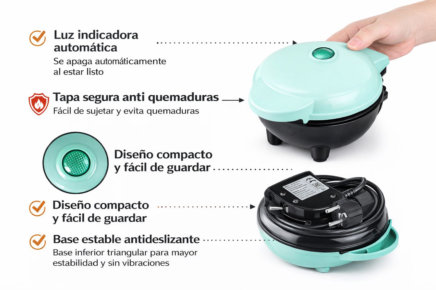 MINI KEKERA QUEQUES MAQUINA MINI KEKES CAKES ELÉCTRICA ANTIAHERENTE POSTRES COCINA RÁPIDA - 7