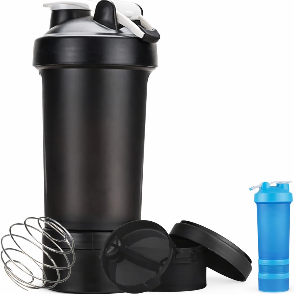 TOMATODO SHAKER DEPORTIVO BOTELLA MEZCLADOR PROTEINA COMPARTIMENTOS PORTÁTIL GYM 600 ML - 1