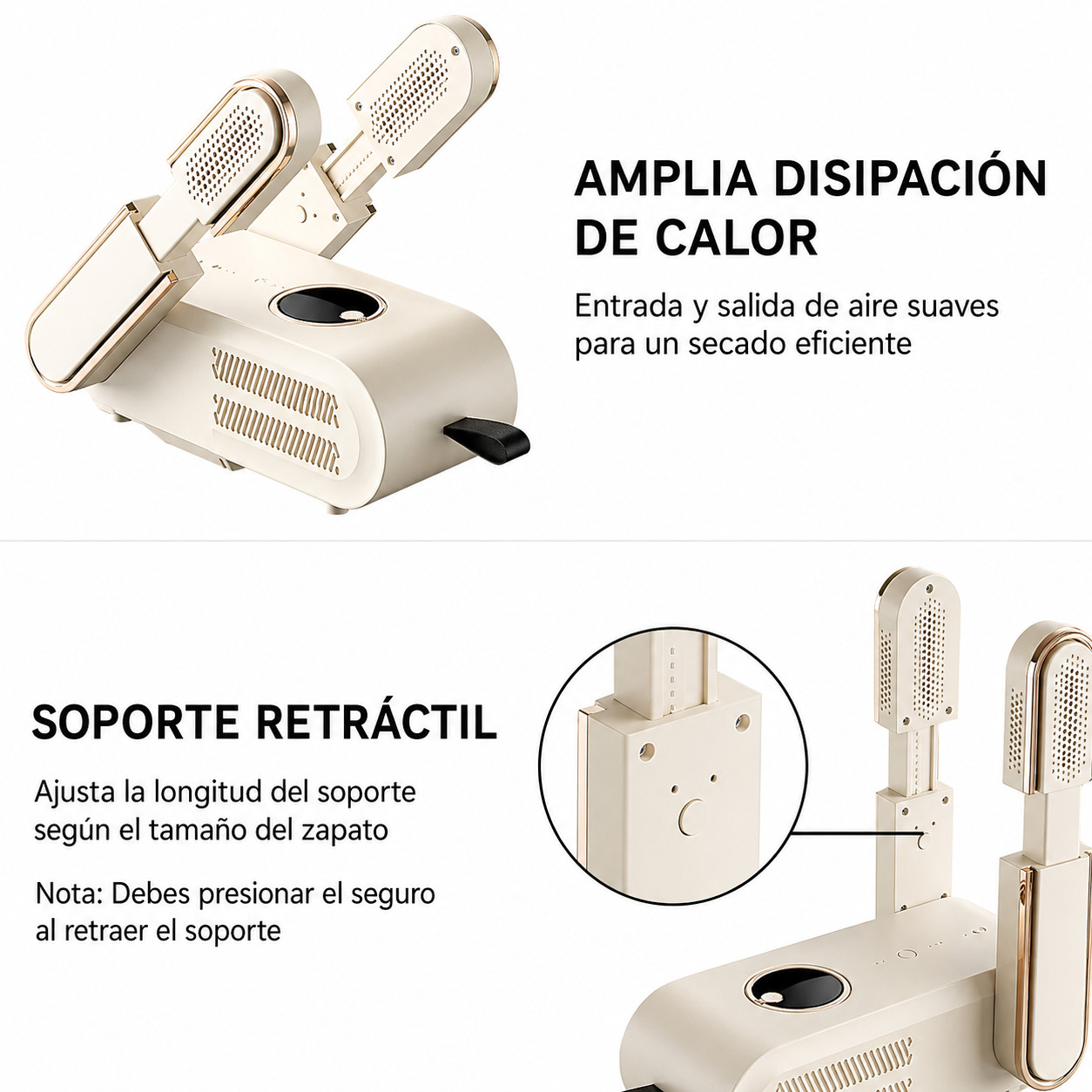 SECADOR ZAPATOS ZAPATILLAS ELÉCTRICO PLEGABLE PORTATIL TEMPORIZADOR ANTIHUMEDAD - 6