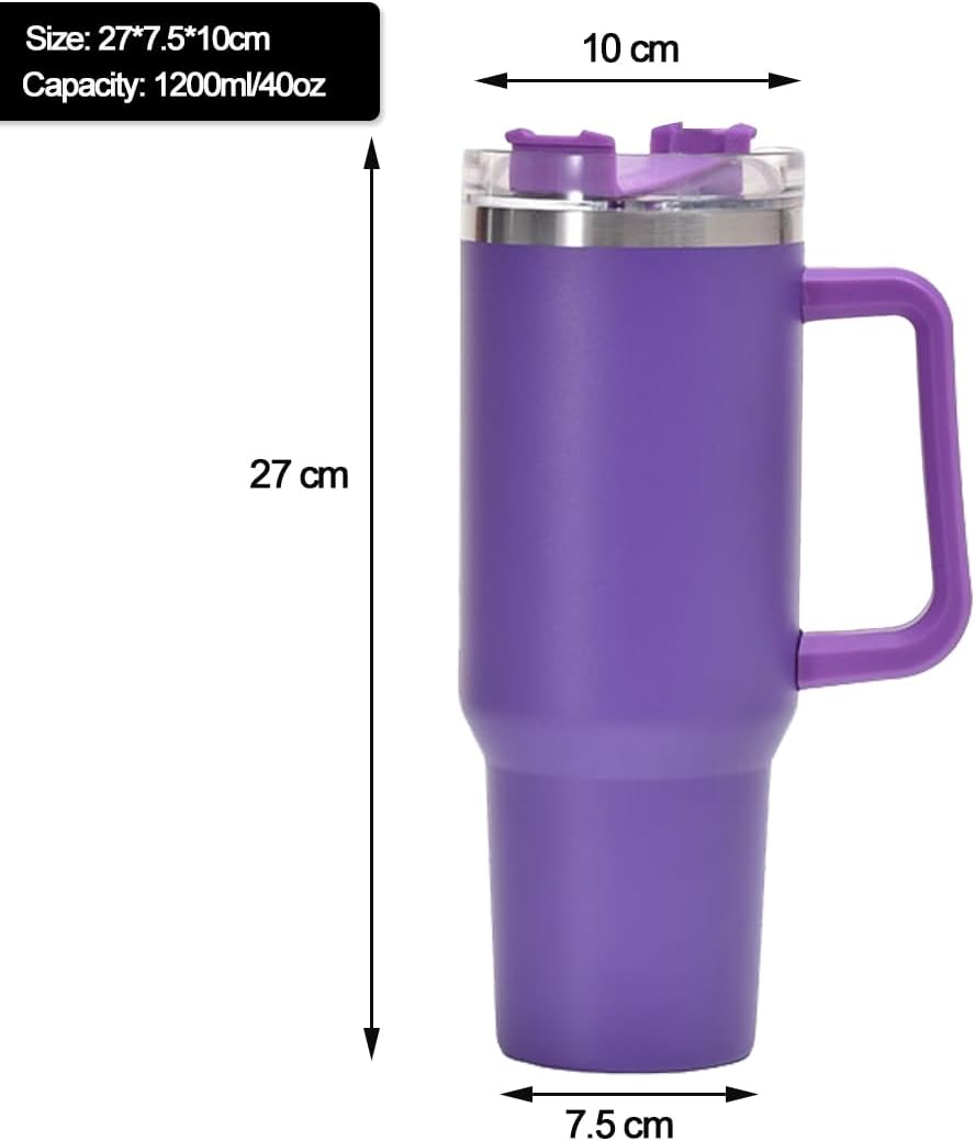 TERMO VASO TOMATODO TUMBLER TERMICO ACERO INOXIDABLE 40OZ MORADO - 2
