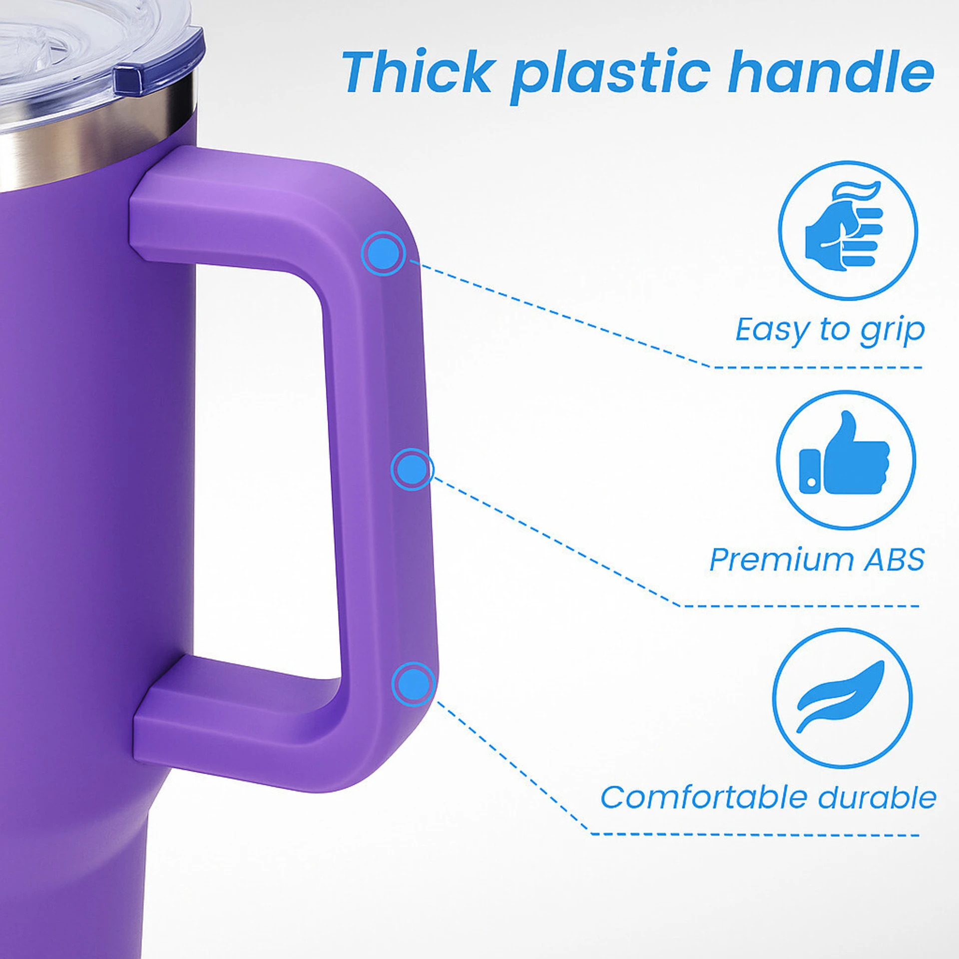 TERMO VASO TOMATODO TUMBLER TERMICO ACERO INOXIDABLE 40OZ MORADO - 4