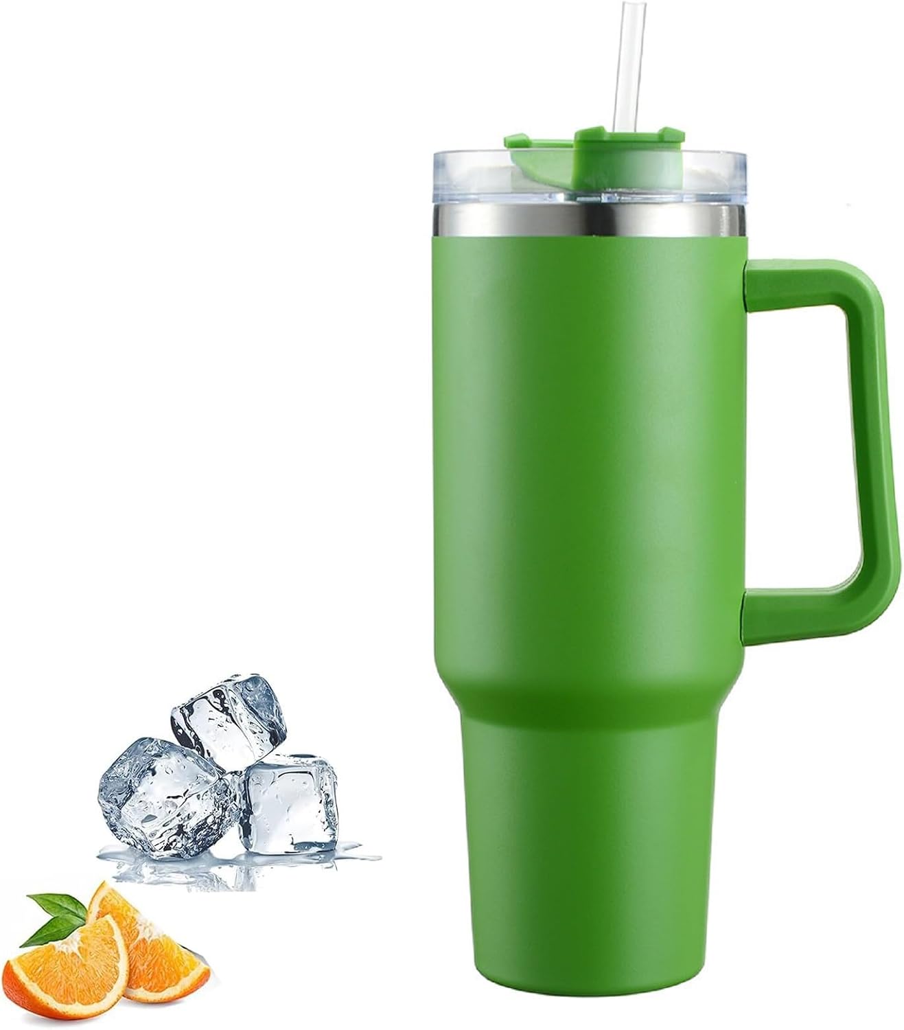 TERMO VASO TERMICO 40 OZ MUG TUMBLER ACERO INOXIDABLE MANTIENE FRÍO 24H VERDE - 6