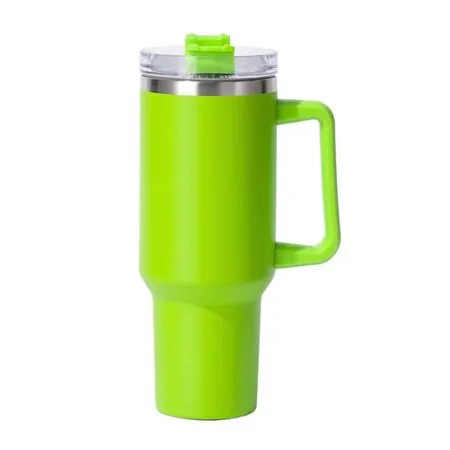 TERMO VASO TERMICO 40 OZ MUG TUMBLER ACERO INOXIDABLE MANTIENE FRÍO 24H VERDE - 8