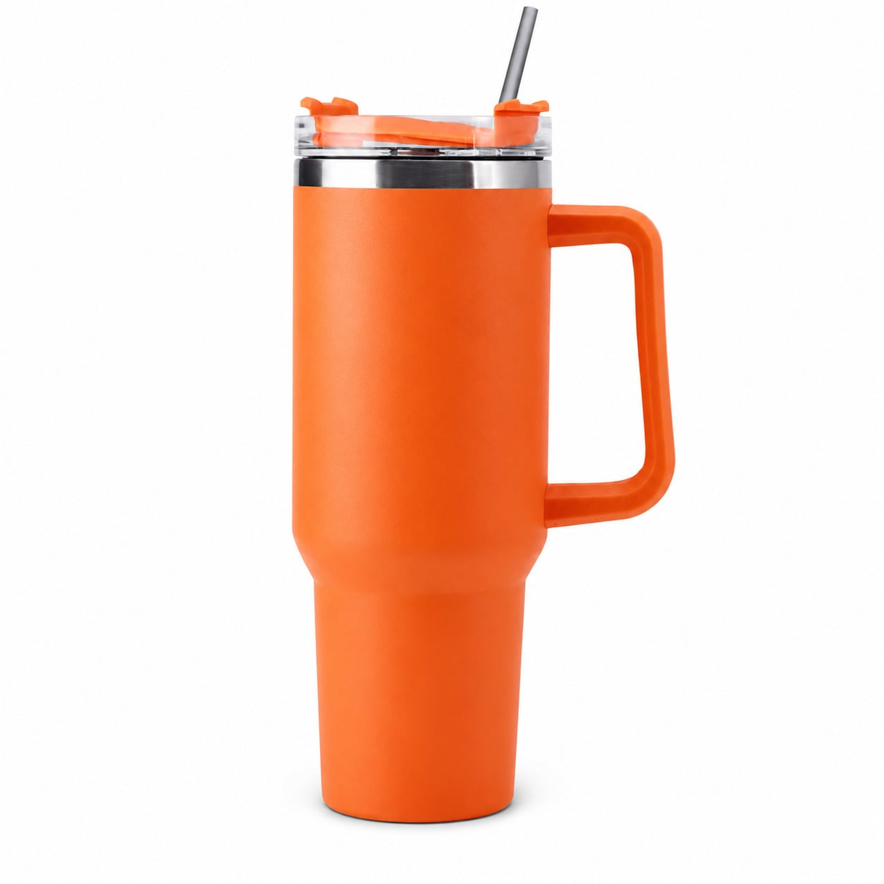 TERMO VASO TERMICO 40 OZ MUG TUMBLER ACERO INOXIDABLE MANTIENE FRÍO 24H NARANJA - 1