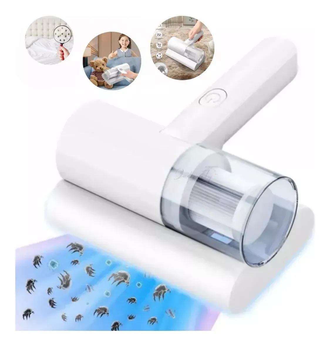 ASPIRADORA ANTI ACAROS REMOVEDOR DE ACAROS LUZ UV-C INALAMBRICO ESTERILIZADOR HOGAR - 4