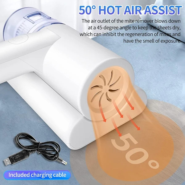 ASPIRADORA ANTI ACAROS REMOVEDOR DE ACAROS LUZ UV-C INALAMBRICO ESTERILIZADOR HOGAR - 7