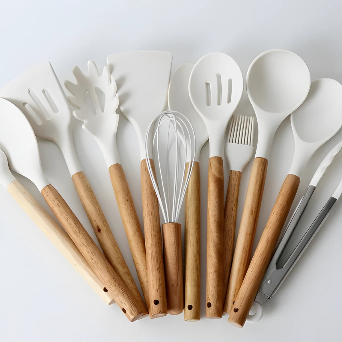 SET UTENSILIOS DE COCINA REPOSTERIA MINI 12 PIEZAS SILICONA Y MADERA - 2