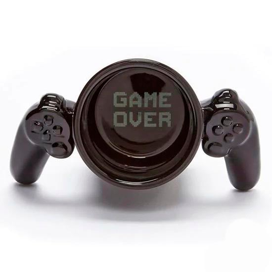 TAZA GAMER MUG GAME OVER CERÁMICA CON CONTROL NEGRO 400 ML - 2