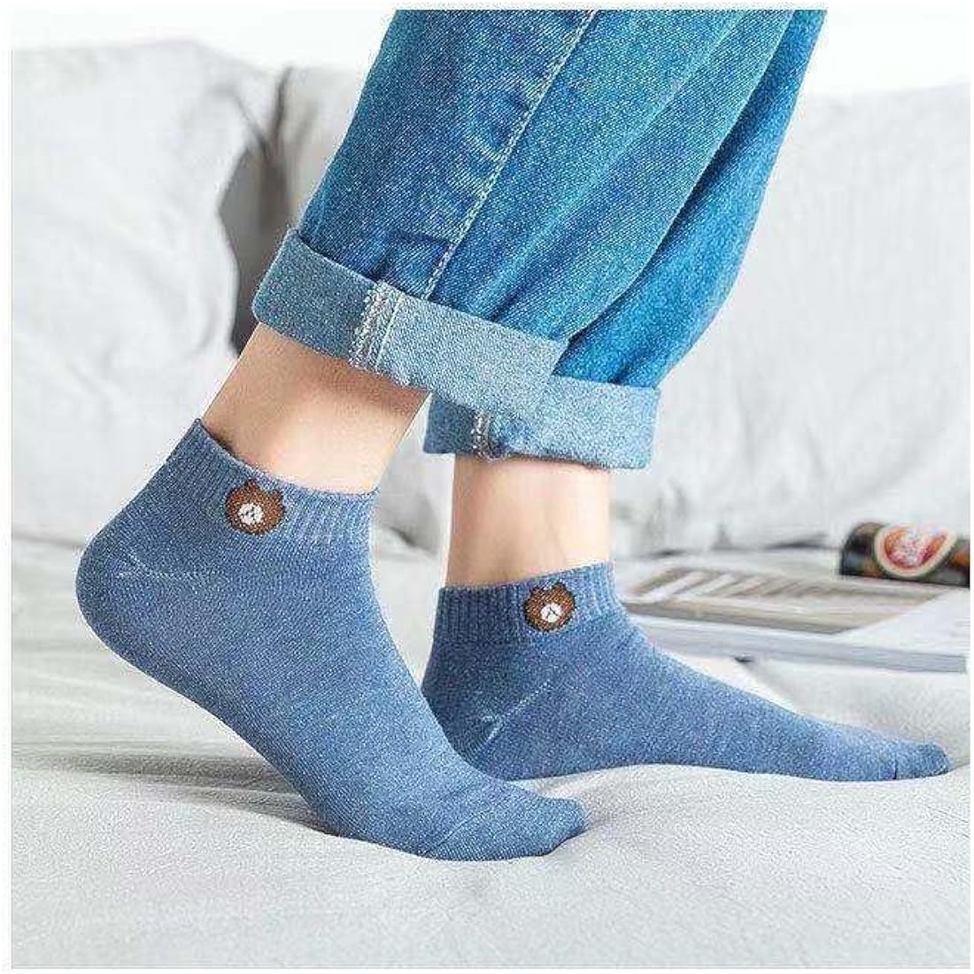 MEDIAS TOBILLERAS MUJER TALLA ÚNICA OSITO MULTICOLOR PACK 10 PARES - 2