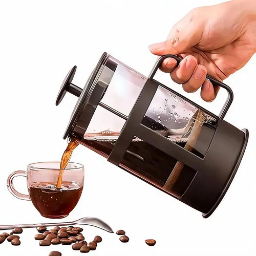 CAFETERA PRENSA FRANCESA CON FILTRO DE ACERO INOXIDABLE PARA CAFÉ 600 ML - 1