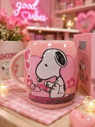 TAZA SNOOPY PEANUTS ROSA 400 ML CERAMICA 3D - MUG CORAZONES - 1