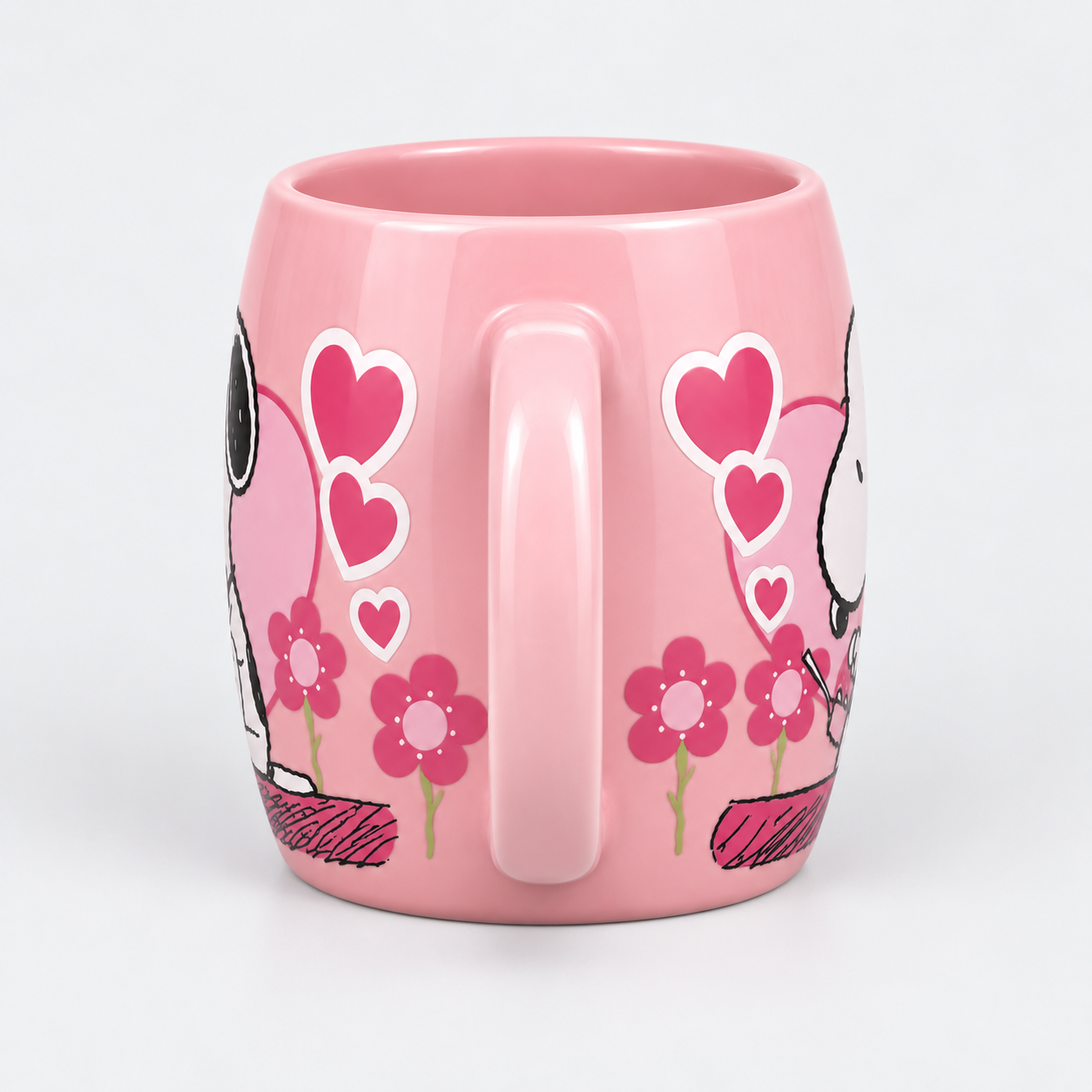 TAZA SNOOPY PEANUTS ROSA 400 ML CERAMICA 3D - MUG CORAZONES - 4