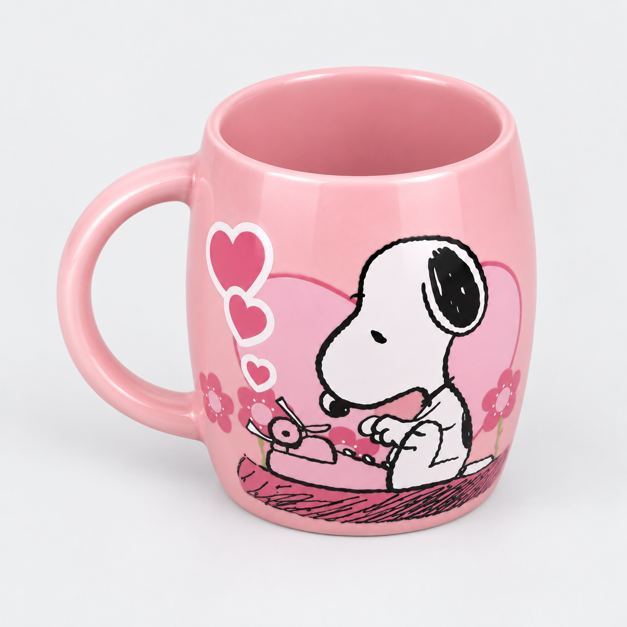 TAZA SNOOPY PEANUTS ROSA 400 ML CERAMICA 3D - MUG CORAZONES - 5